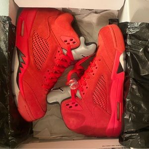 Men’s Air Jordan Retro 5’s Red Suede